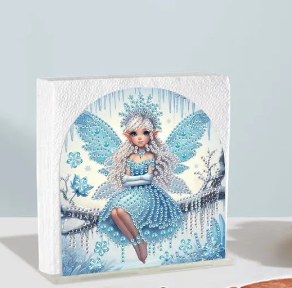 Diamond Painting  5D-Serviettenhalter-Elfe-Schnee